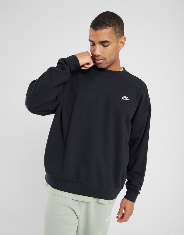 Férfi pulóverek NIKE PULÓVER M NK CLUB FT OVERSIZED CREW HJ1819-010 Fekete