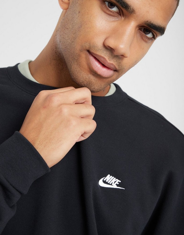 Férfi pulóverek NIKE PULÓVER M NK CLUB FT OVERSIZED CREW HJ1819-010 Fekete