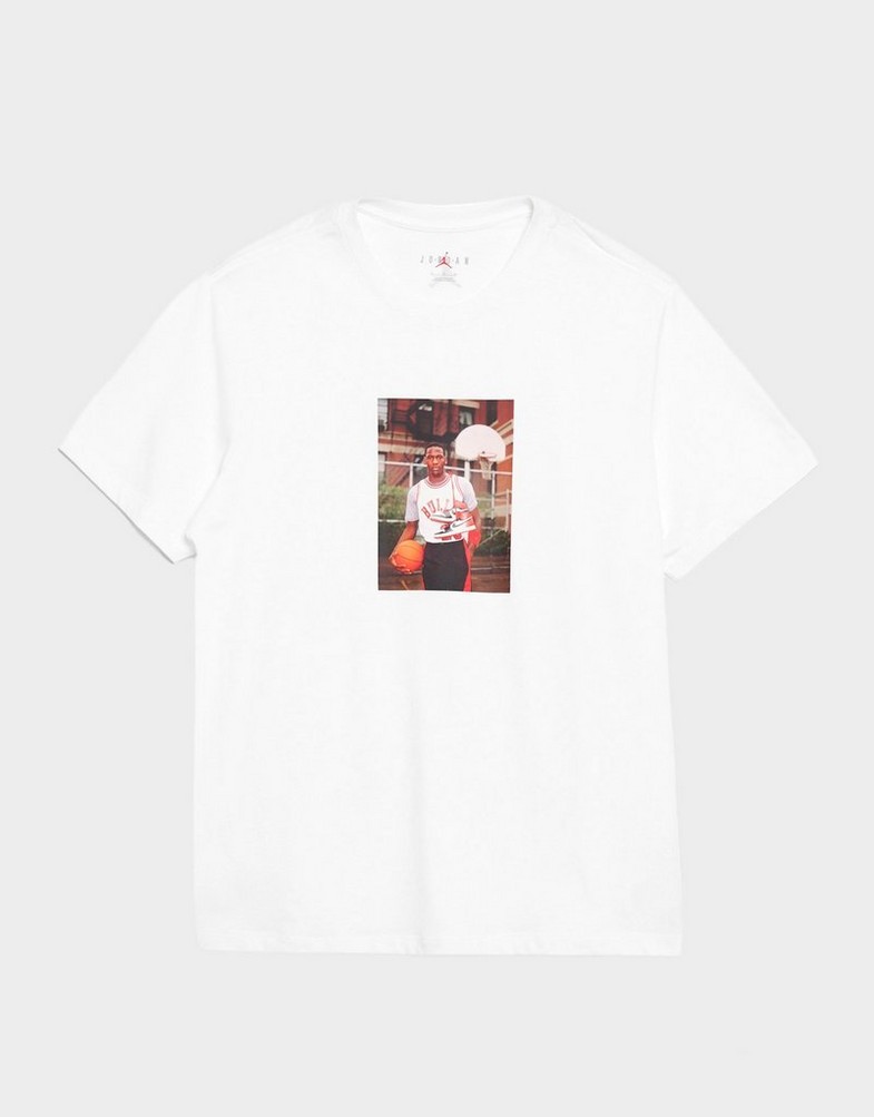Tricou pentru bărbați JORDAN TRICOU M J BUSTIERĂND PHOTO SS CREW HJ2354-100 Alb