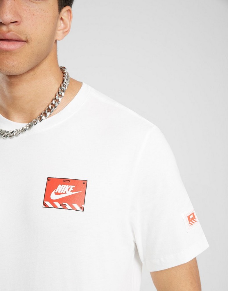 Koszulka, t-shirt męski NIKE T-SHIRT AIR BOX RBT TEE WHT TEE HJ5472-100 Biały