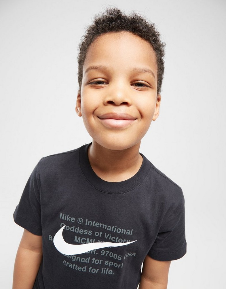 Дитячі футболки NIKE ФУТБОЛКА SWSH 4 LIFE TEE BLK/GRY B HJ5493-010 Чорний