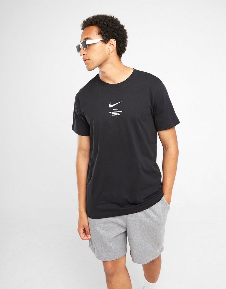 Мъжка тениска NIKE ТЕНИСКА SWOOSH TEE BLK TEE