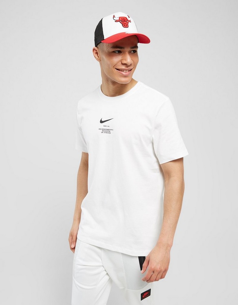 Koszulka, t-shirt męski NIKE T-SHIRT SWOOSH TEE WHT TEE