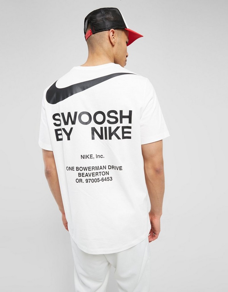 Koszulka, t-shirt męski NIKE T-SHIRT SWOOSH TEE WHT TEE