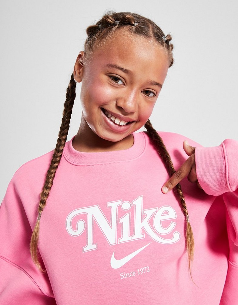 Bluza dziecięca NIKE BLUZA G NSW TREND FLC CRP CREW G HM0531-684 Różowy