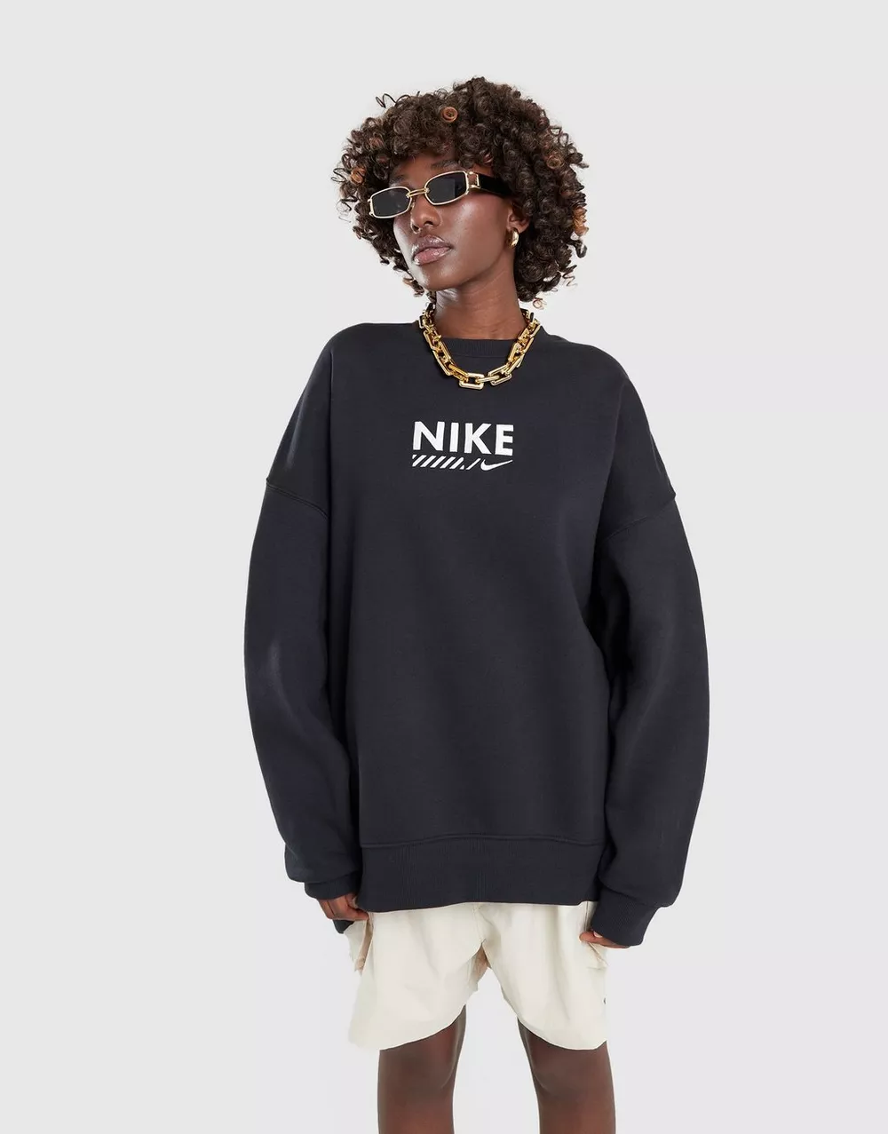 NIKE КОФТА W NSW FLC OS CREW GLS, фото 1 з 5