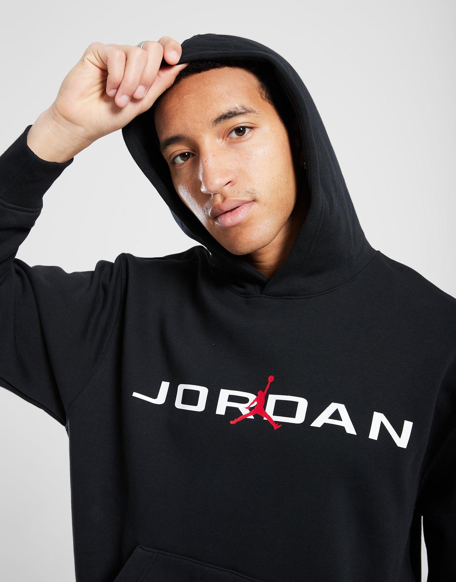 Bluză pentru bărbați JORDAN BLUZĂ CU GLUGĂ M J ESS JD AIR STRCH FLC HQ4643-010 Negru