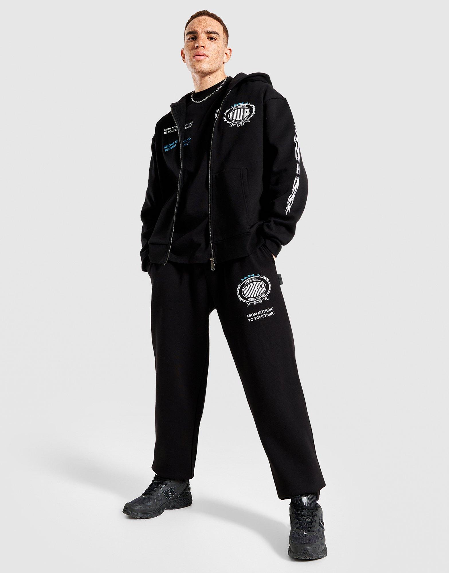 Hoodrich Nohavice  Noir- Oversized Elasticated Cuf