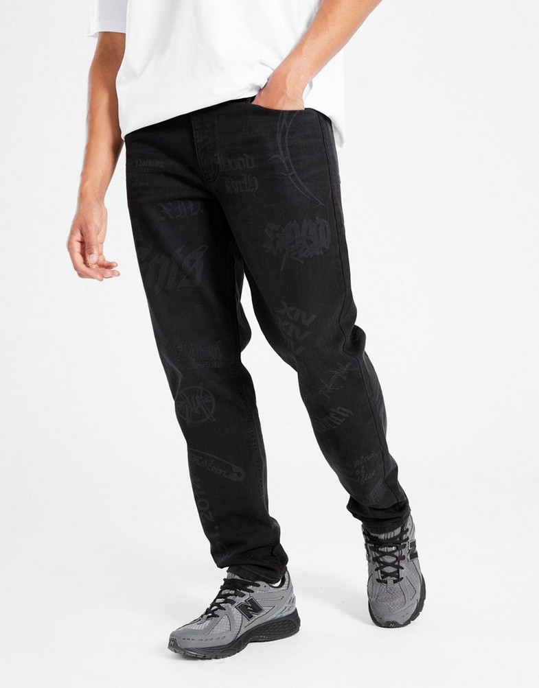 Blugi pentru bărbați HOODRICH PANTALONI  IRONCHROME HR02250179 Negru