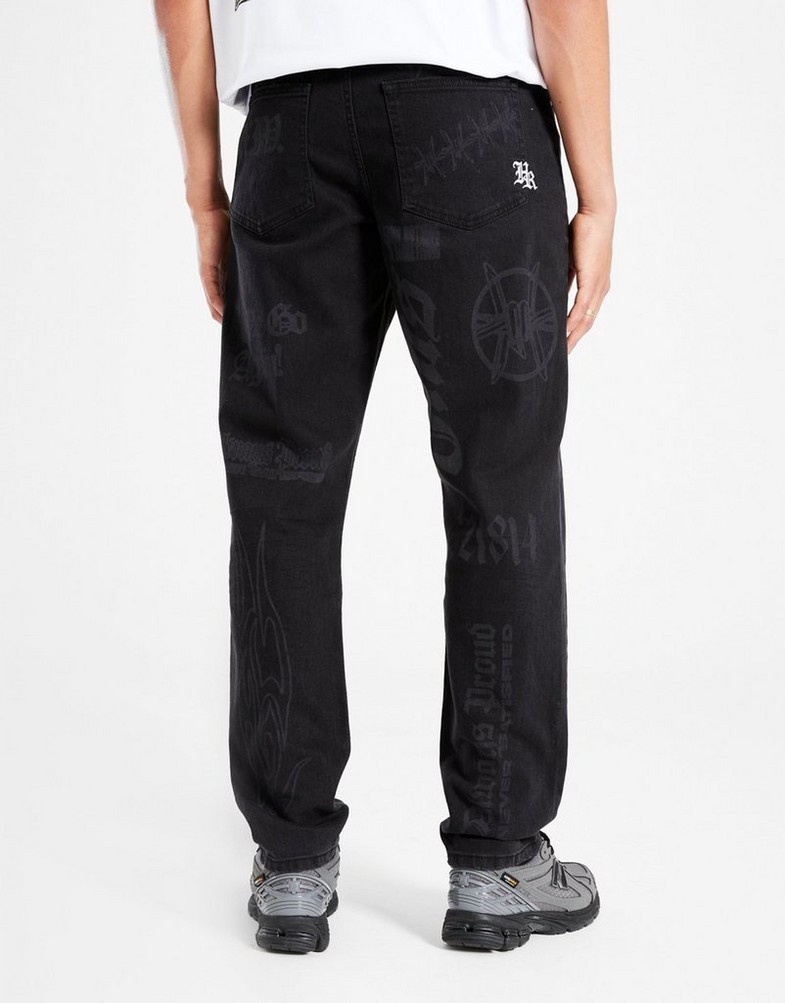 Blugi pentru bărbați HOODRICH PANTALONI  IRONCHROME HR02250179 Negru