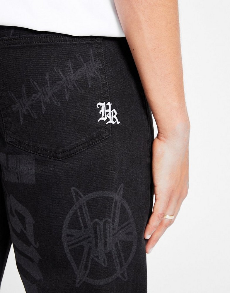 Blugi pentru bărbați HOODRICH PANTALONI  IRONCHROME HR02250179 Negru