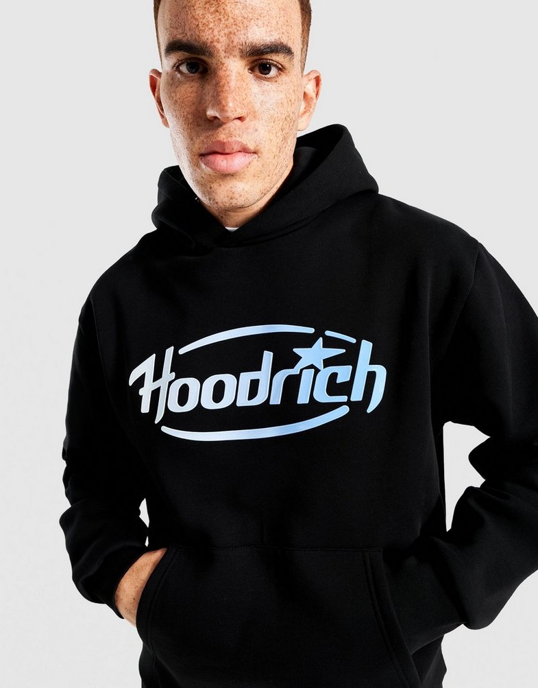 Férfi pulóverek HOODRICH PULÓVER KAPUCNIS CURVE OH HD BLK/BLU HR04250334 Fekete