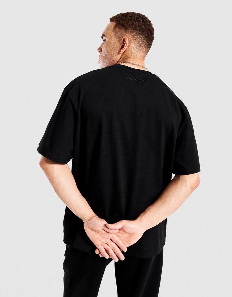 Férfi póló HOODRICH PÓLÓ CURVE TEE BLK/BLU HR04250335 Fekete