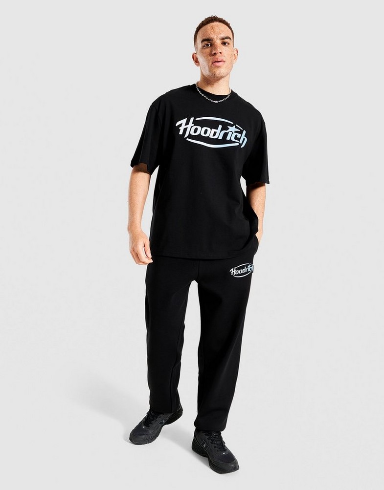 Férfi póló HOODRICH PÓLÓ CURVE TEE BLK/BLU HR04250335 Fekete