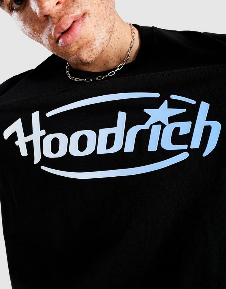 Férfi póló HOODRICH PÓLÓ CURVE TEE BLK/BLU HR04250335 Fekete