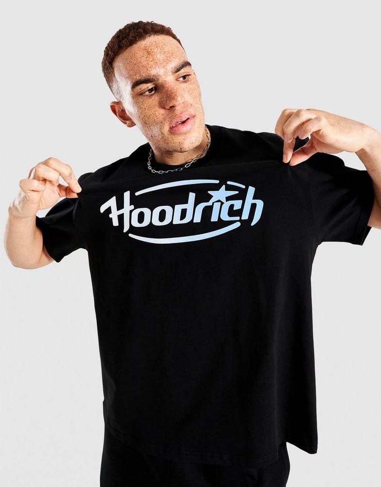 Férfi póló HOODRICH PÓLÓ CURVE TEE BLK/BLU HR04250335 Fekete