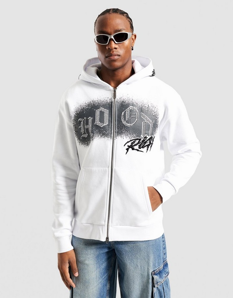 Pánska mikina HOODRICH MIKINA S KAPUCŇOU IRON V2 FZ HD HR04250352 Biela