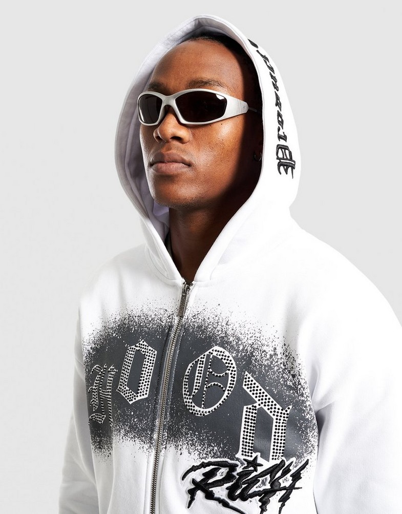 Pánska mikina HOODRICH MIKINA S KAPUCŇOU IRON V2 FZ HD HR04250352 Biela