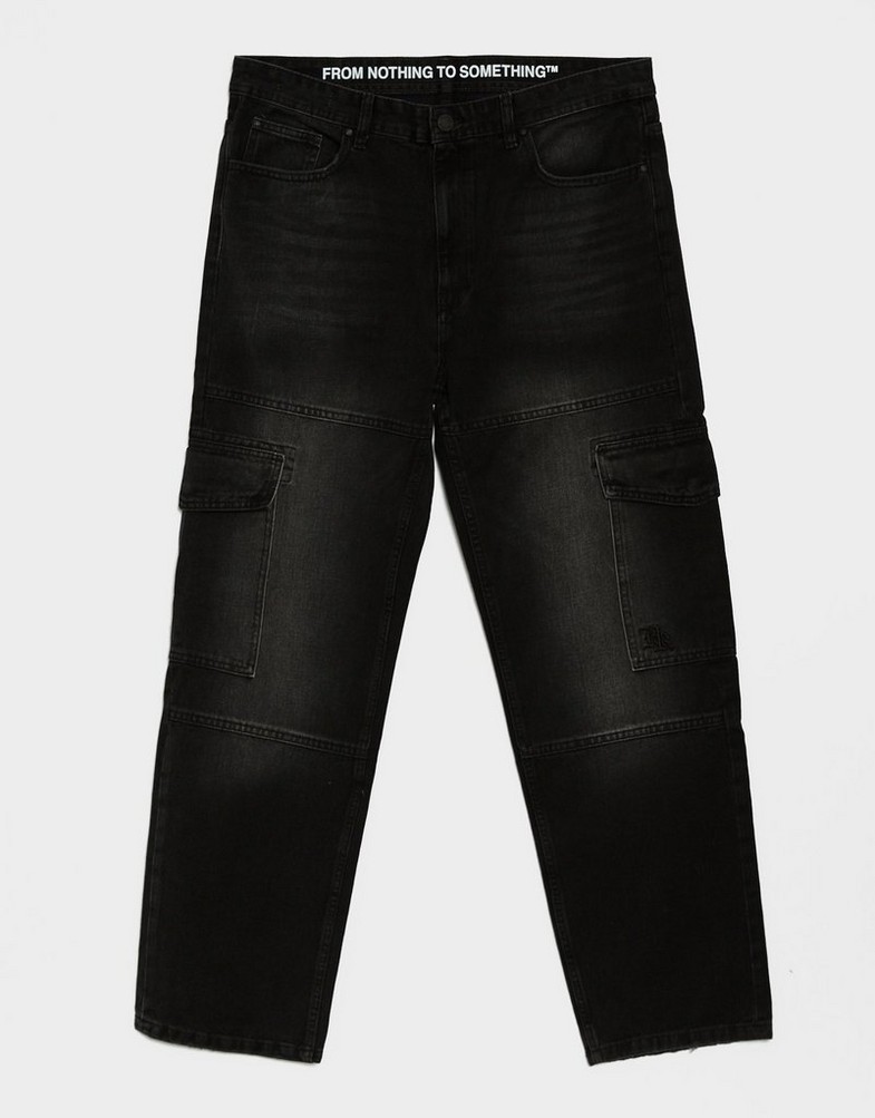 Vyriškos kelnės HOODRICH KELNĖS SCRIPT CARGO DNM WSH BLK HR04250366 Juoda