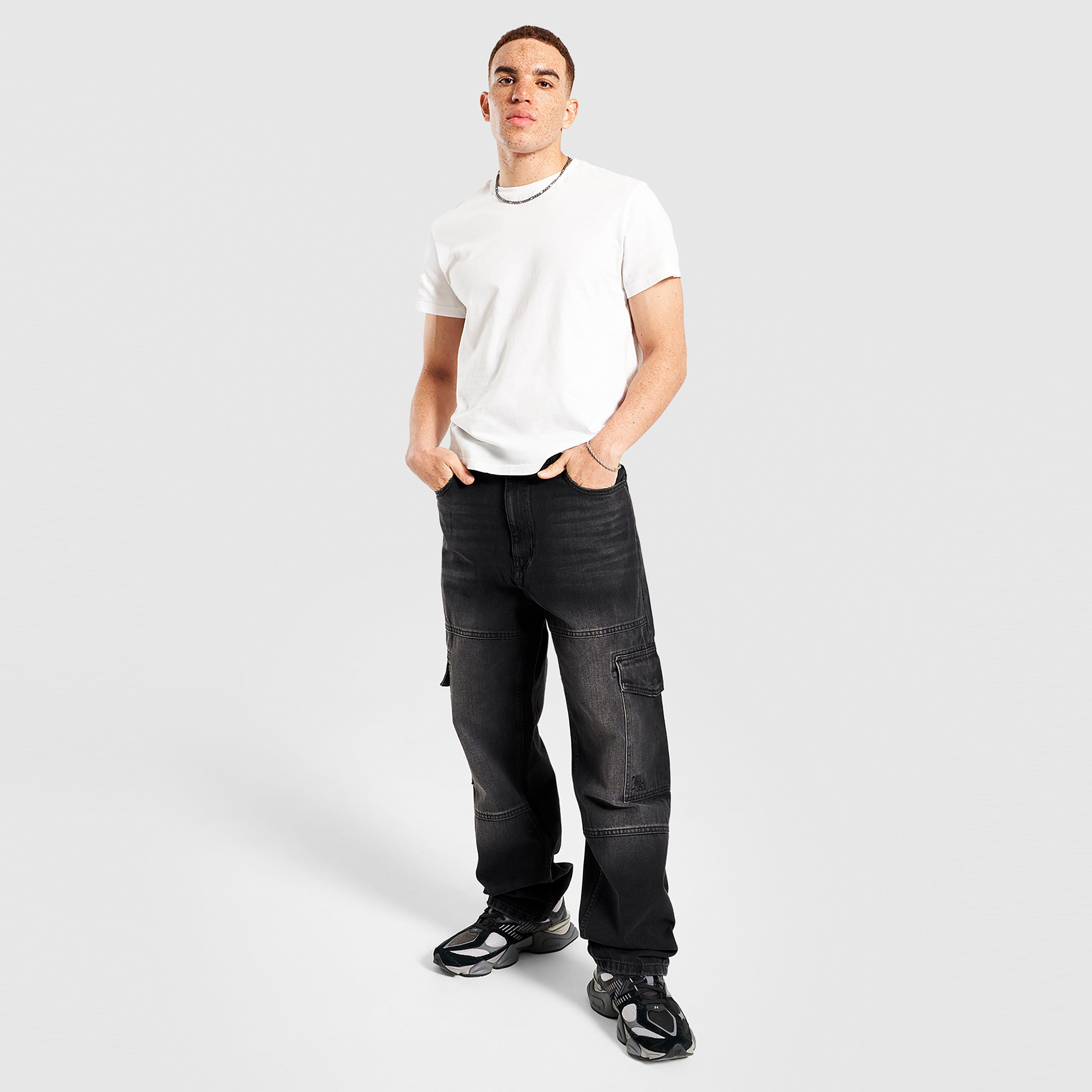 Pánske nohavice HOODRICH NOHAVICE  SCRIPT CARGO DNM WSH BLK