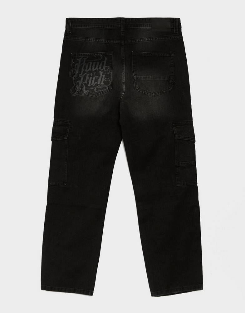 Vyriškos kelnės HOODRICH KELNĖS SCRIPT CARGO DNM WSH BLK HR04250366 Juoda