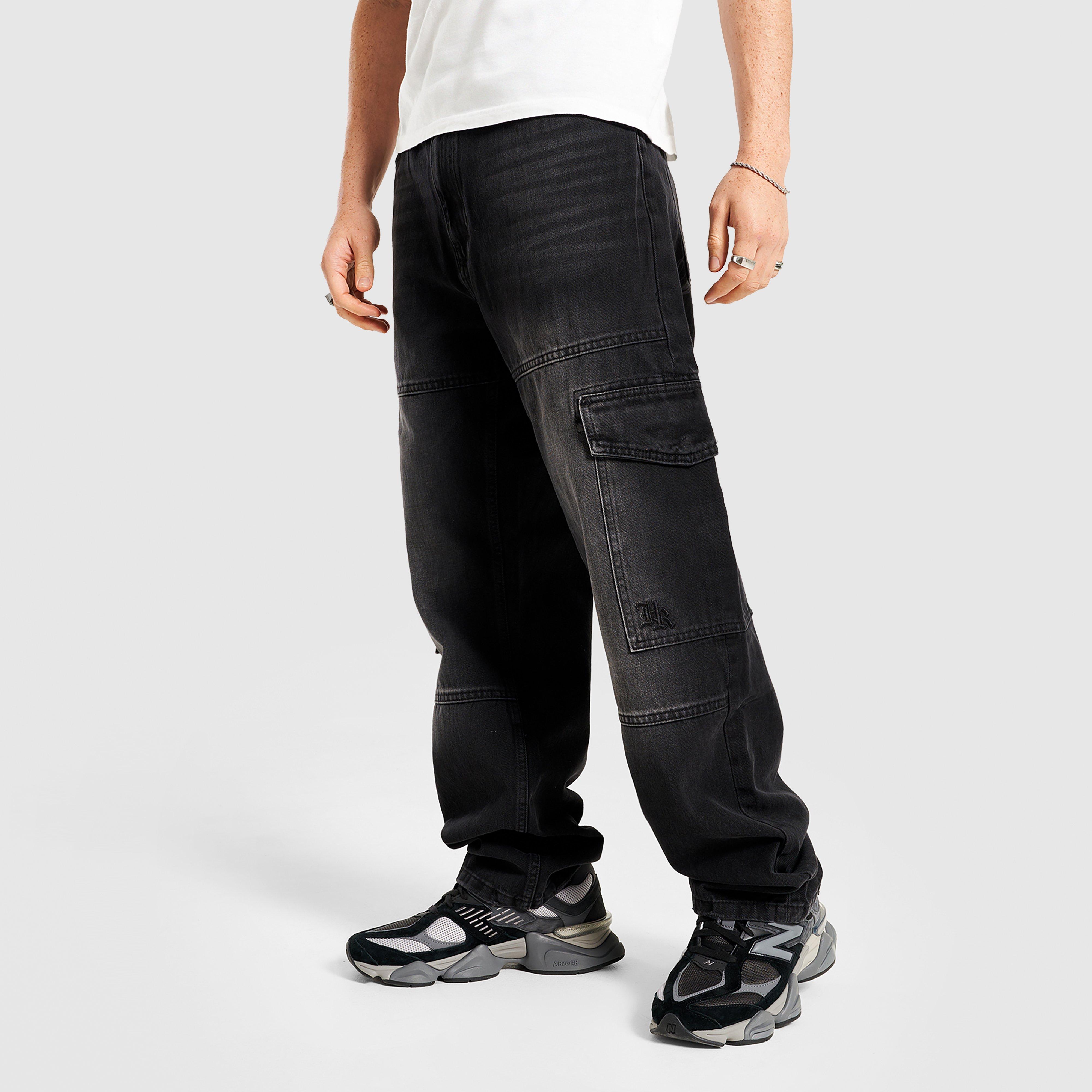 Pánske nohavice HOODRICH NOHAVICE  SCRIPT CARGO DNM WSH BLK