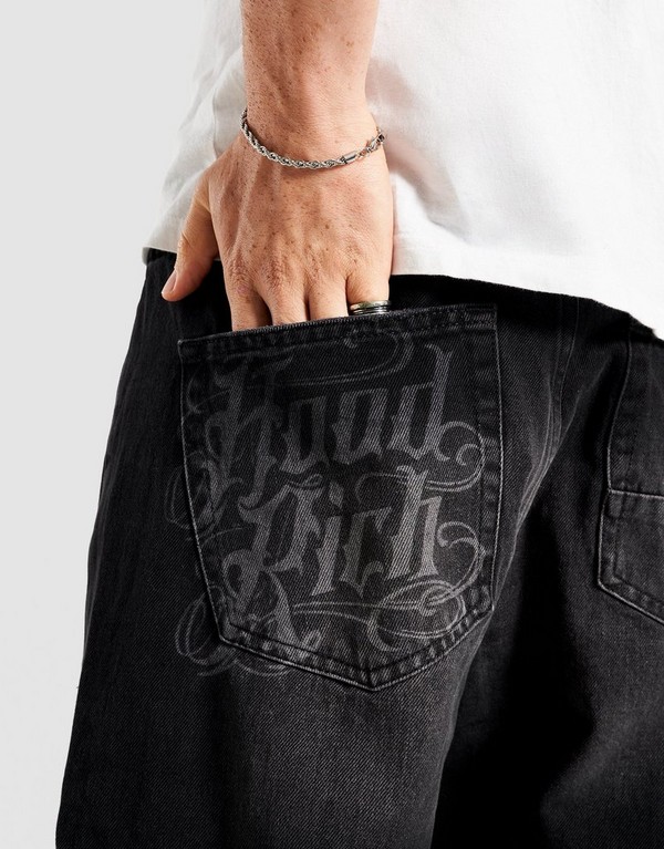 Hoodrich Spodnie Script Cargo Dnm Wsh Blk - obrazek 3