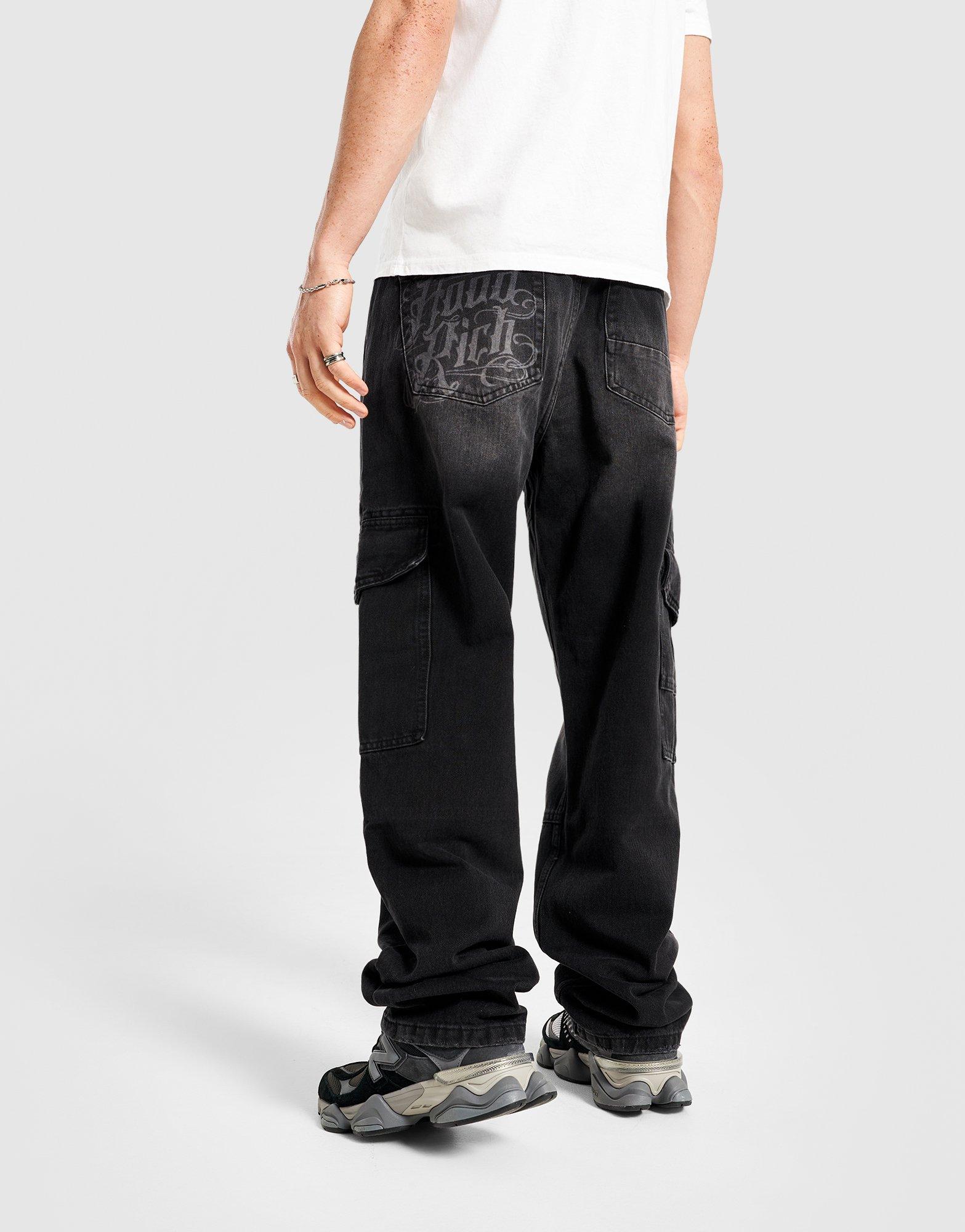 HOODRICH SPODNIE SCRIPT CARGO DNM WSH BLK HR04250366 Czarny