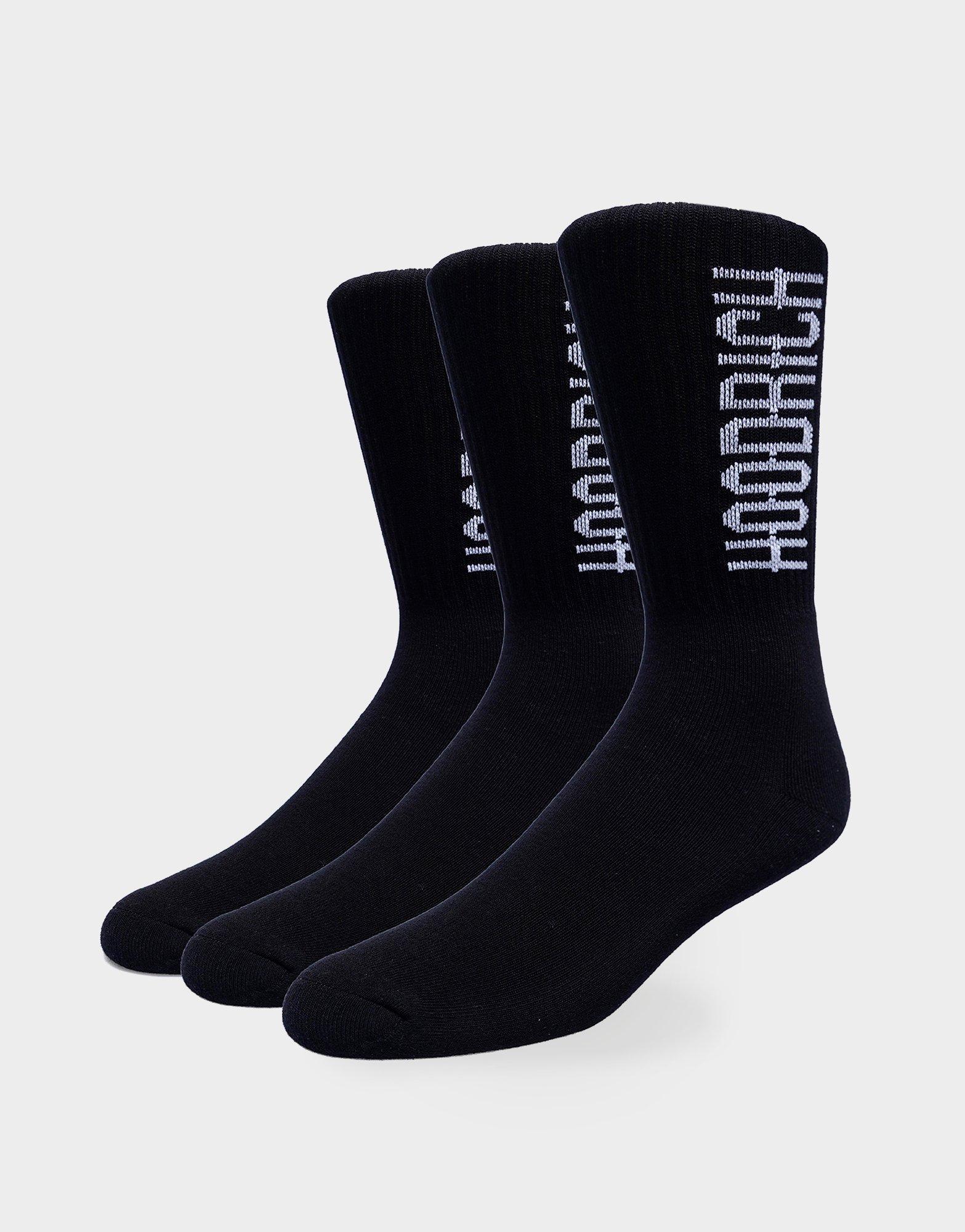 Жіночі шкарпетки HOODRICH ВИСОКІ ШКАРПЕТКИ RUDIMENTAL   3 PACK CREW SOCKS HR20250500 Чорний