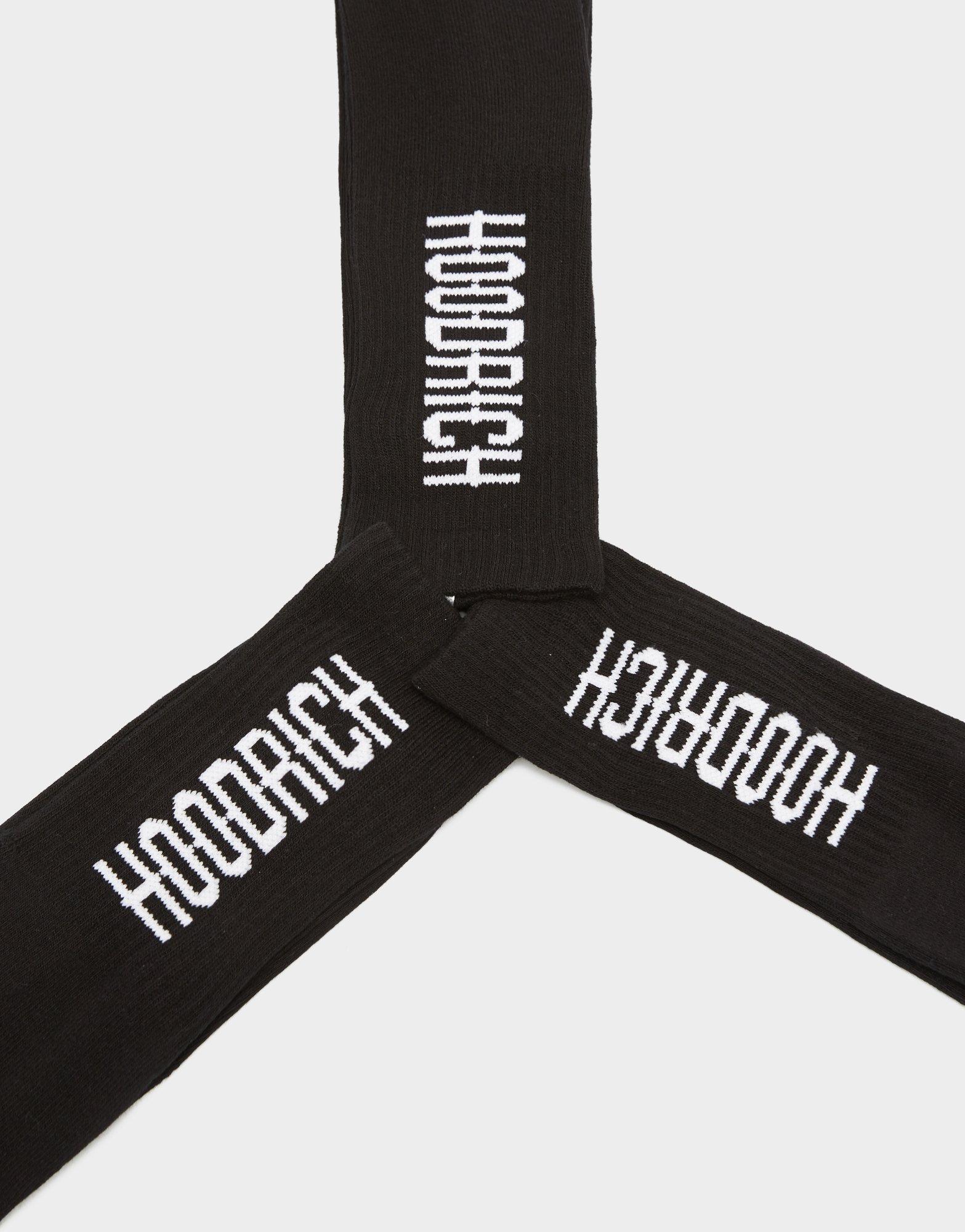 Жіночі шкарпетки HOODRICH ВИСОКІ ШКАРПЕТКИ RUDIMENTAL   3 PACK CREW SOCKS HR20250500 Чорний