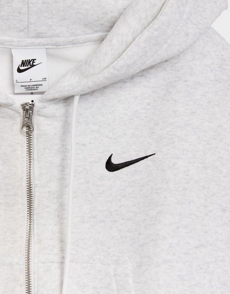Ženski gornji dio trenirke NIKE VESTA RASKOPČANA S KAPULJAČOM   W NSW PHNX FLC CRP HV2426-052 siva