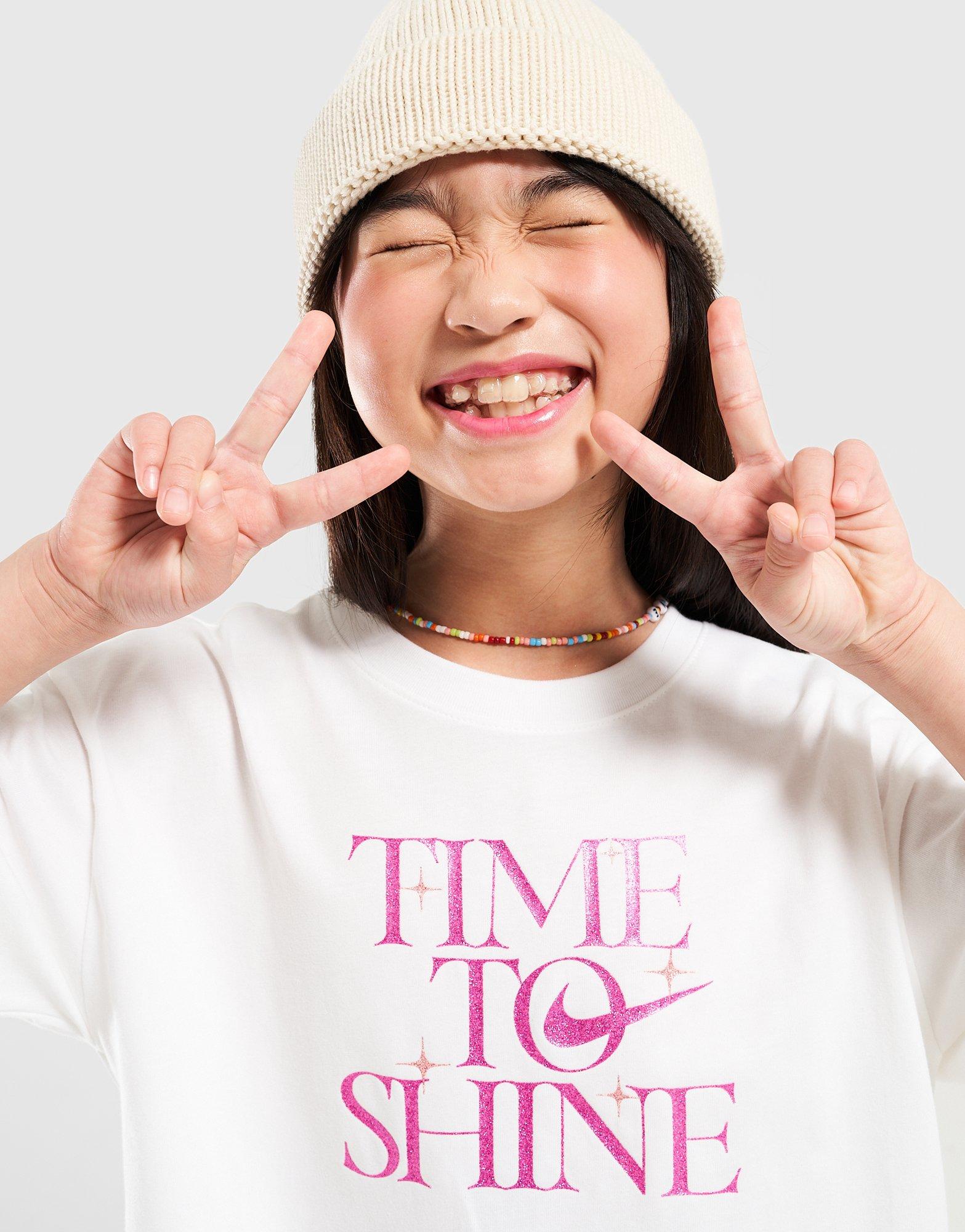 Koszulka, t-shirt dziecięcy NIKE T-SHIRT G NSW TEE EMPOWER SHINE HV5722-100 Biały