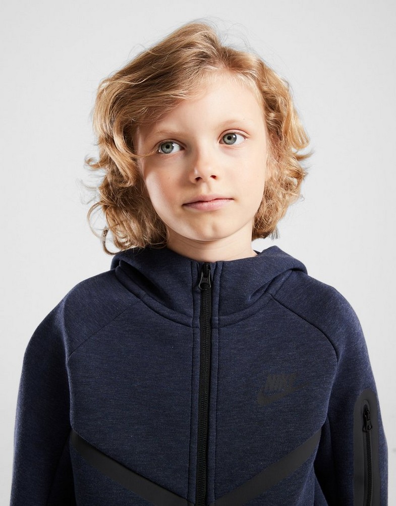 NIKE BLUZA ROZPINANA Z KAPTUREM NIKE TECH FLEECE HV5867-473 Granatowy