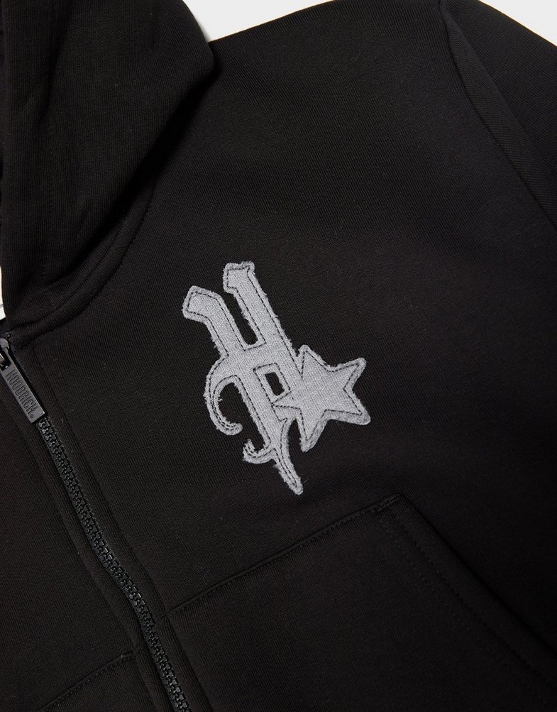 Moteriškas džemperis HOODRICH DŽEMPERIS Z KAPT.STELLAR CROPP ZIP HOODIE HW02250023 Juoda
