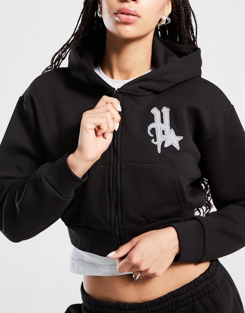 Moteriškas džemperis HOODRICH DŽEMPERIS Z KAPT.STELLAR CROPP ZIP HOODIE HW02250023 Juoda