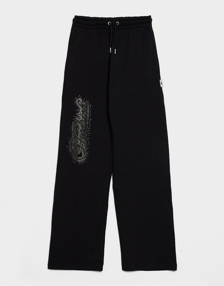 Ženske hlače HOODRICH HLAČE SCATTER CRYSTAL WIDE LEG JOGGER HW03250058 crna