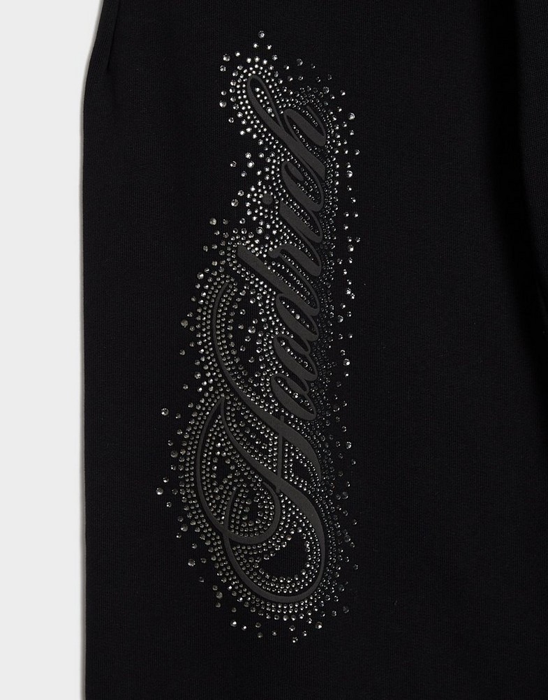 Ženske hlače HOODRICH HLAČE SCATTER CRYSTAL WIDE LEG JOGGER HW03250058 crna