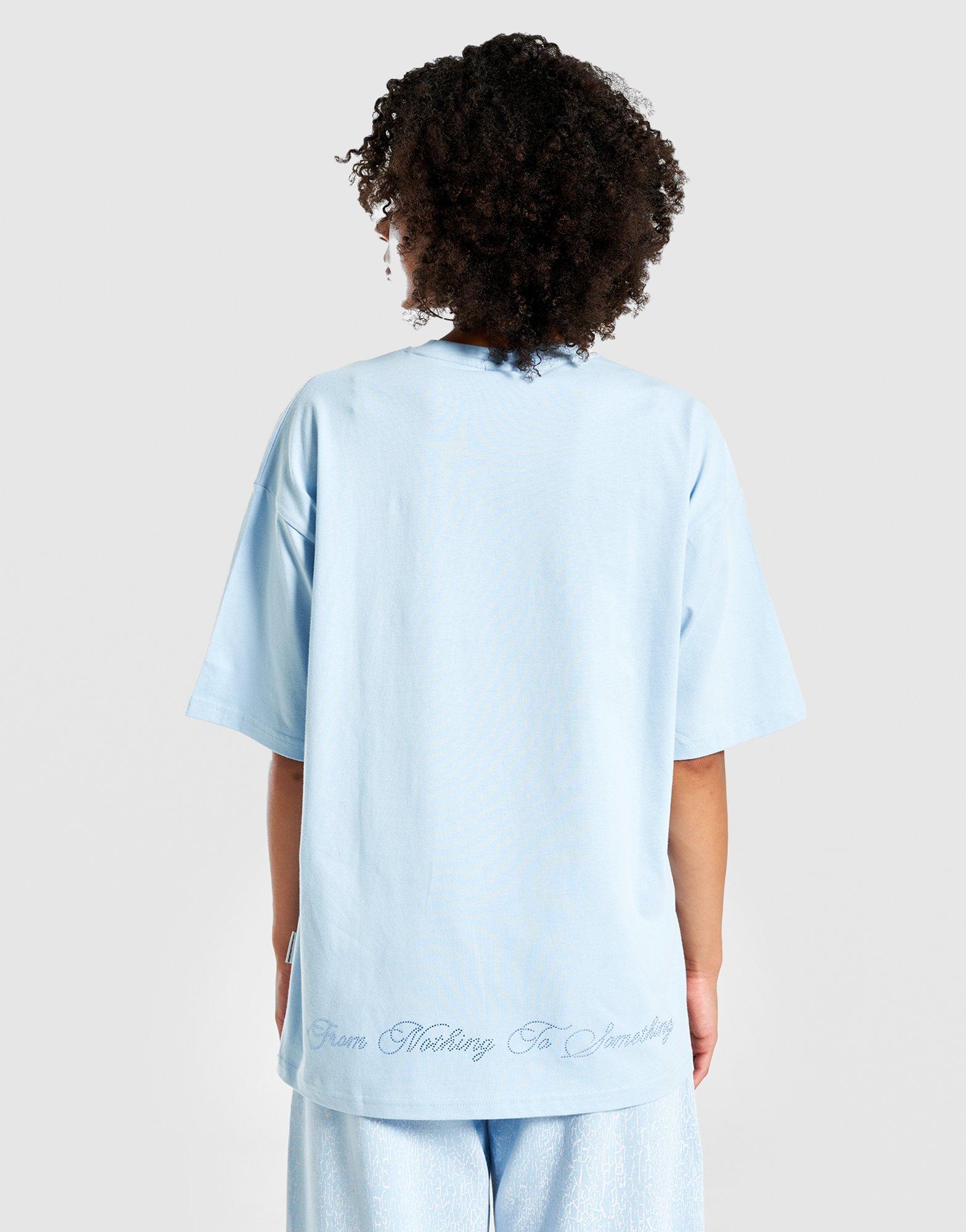 Жіночі футболки HOODRICH ФУТБОЛКА SCATTER   CRYSTAL OVERSIZED T SHIRT HW03250069 Блакитний