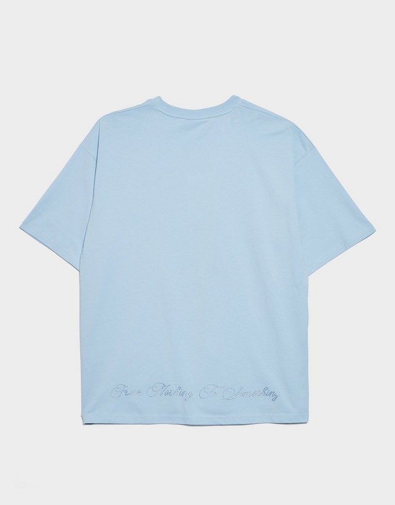 Tricou pentru femei HOODRICH TRICOU SCATTER CRYSTAL OVERSIZED T SHIRT HW03250069 Albastru