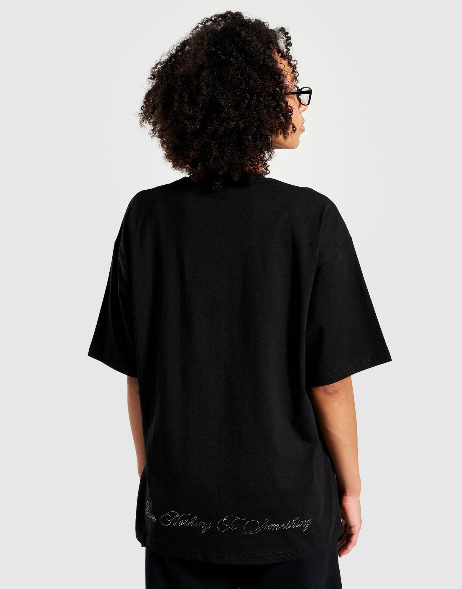 Dámské tričko HOODRICH TRIČKO SCATTER CRYSTAL OVERSIZED T SHIRT HW03250070 Černá