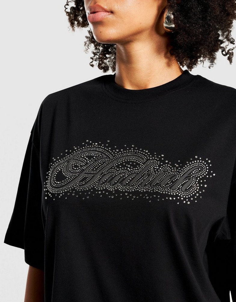 Жіночі футболки HOODRICH ФУТБОЛКА SCATTER   CRYSTAL OVERSIZED T SHIRT HW03250070 Чорний