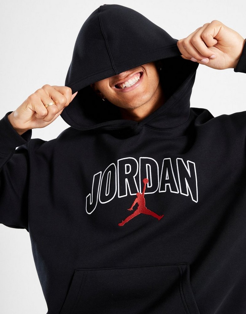 Bluză pentru bărbați JORDAN BLUZĂ CU GLUGĂ M J BRKLN OVS GFX PO HD IB7241-010 Negru