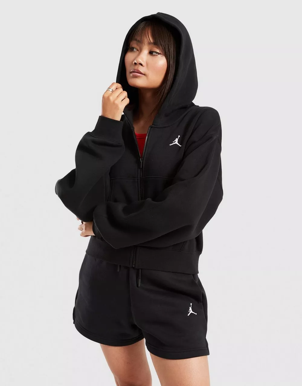 JORDAN КОФТА НА БЛИСКАВЦІ З   КАПЮШОНОМ W J BRK FLC CROP, фото 1 з 4