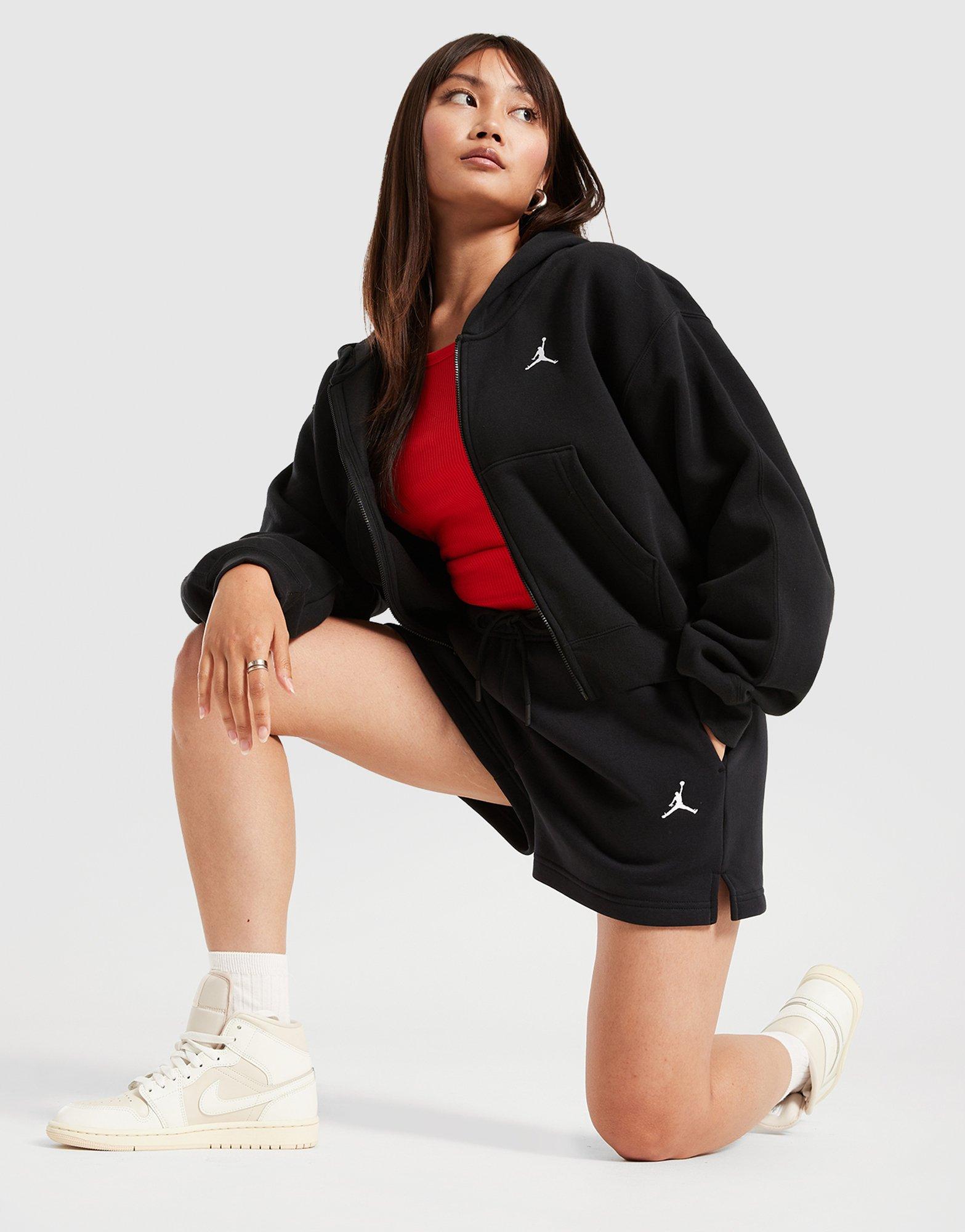 Női pulóver JORDAN PULÓVER CIPZÁRAS KAPUCNIS W J BRK FLC CROP IH3351-010 Fekete