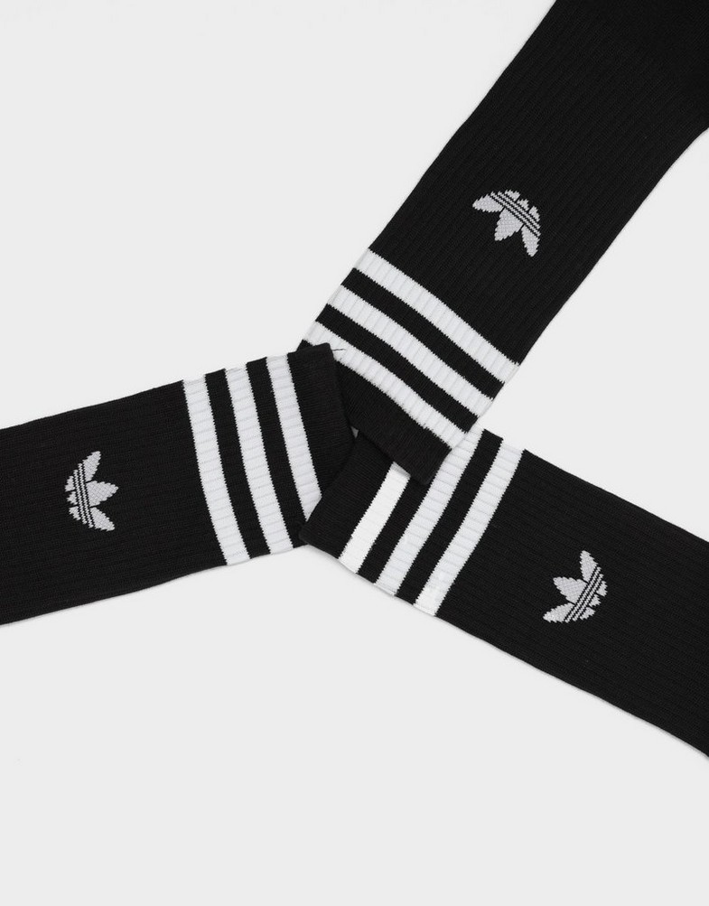 Női zokni ADIDAS ZOKNI 3-PACK SOLID SOCKS HIGH CREW IL5015 Fekete