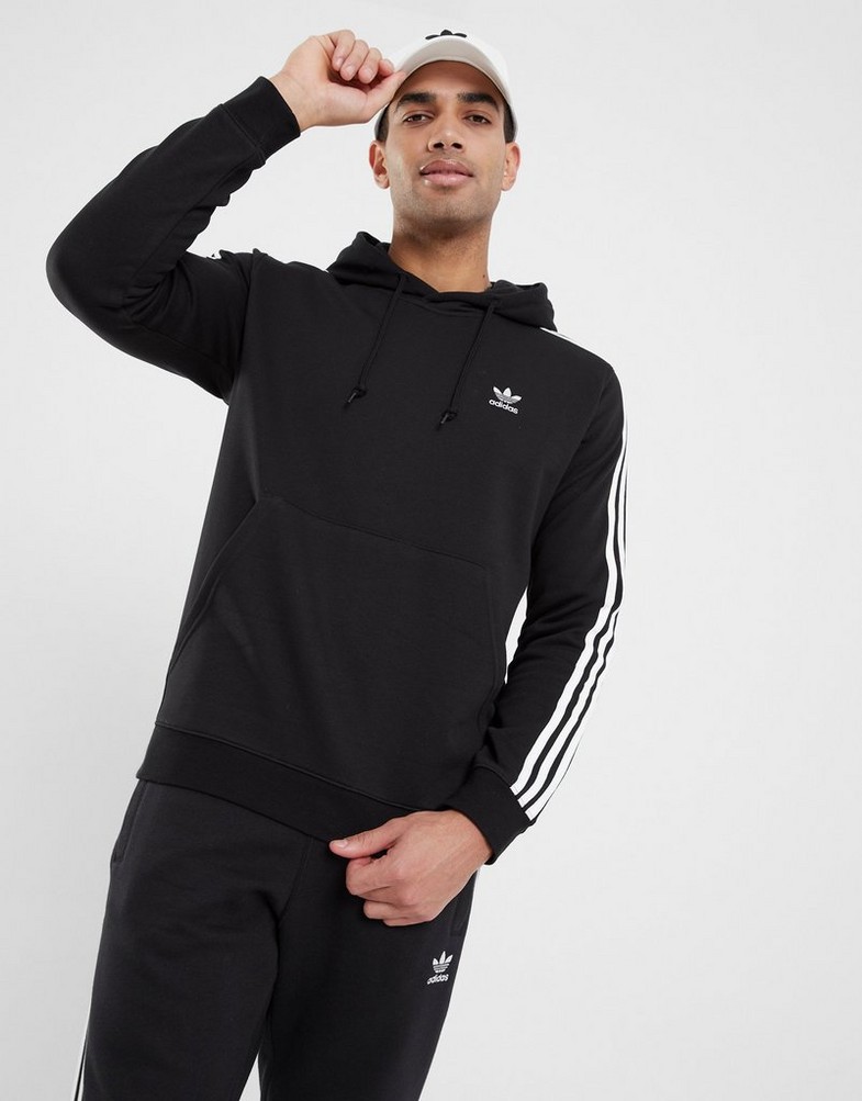 Bluză pentru bărbați ADIDAS BLUZĂ CU GLUGĂ 3-STRIPES HOODY IM2088 Negru