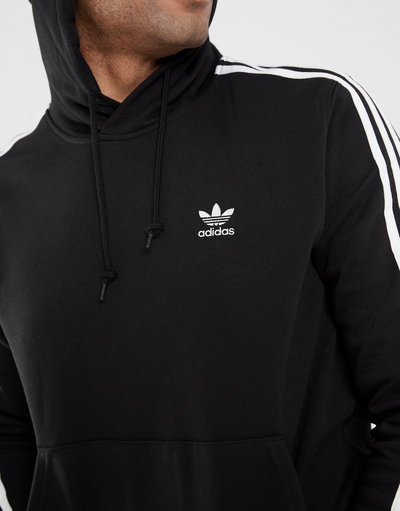 Férfi pulóverek ADIDAS PULÓVER KAPUCNIS 3-STRIPES HOODY