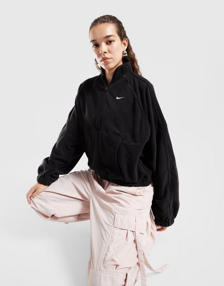 Bluză pentru femei NIKE BLUZĂ CU GLUGĂ W NK ONE TF HZ TOP POLAR SP IO0182-010 Negru