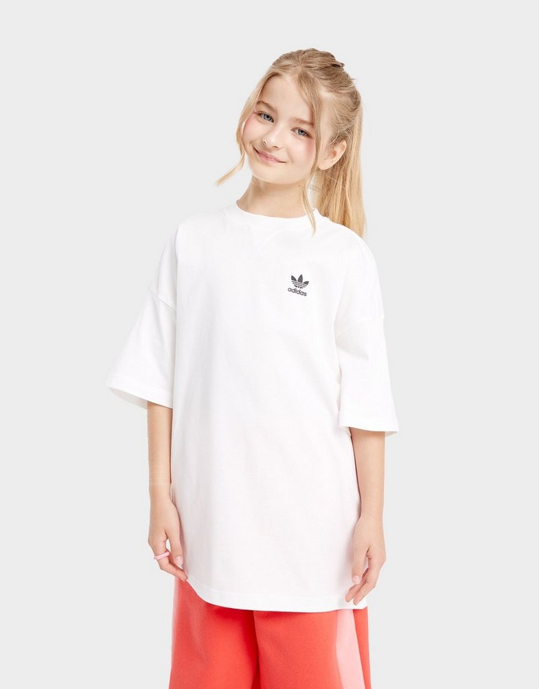 Koszulka, t-shirt dziecięcy ADIDAS T-SHIRT OVERSIZE TEE WHT G IP3066 Biały