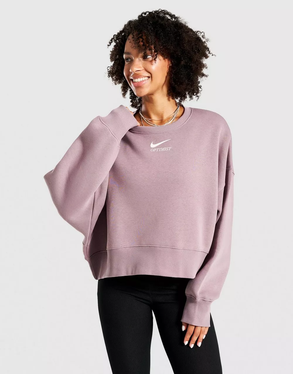 NIKE КОФТА W NSW PHNX FLC OS CREW, фото 1 з 5